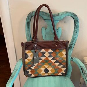 Myra bag canvas and leather shoulder bag